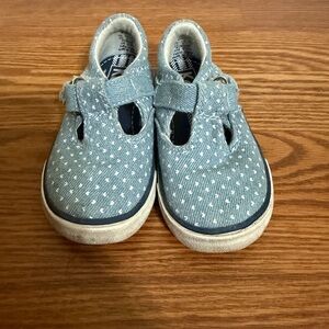 Toddler Denim Blue Polka Dot Sneakers